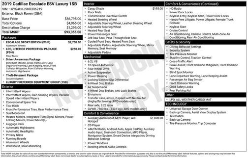 2019 Cadillac Escalade ESV Luxury