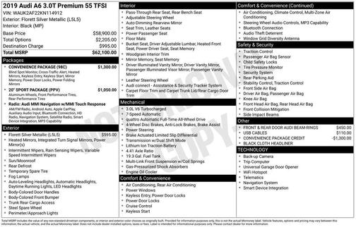 2019 Audi A6 3.0T Premium
