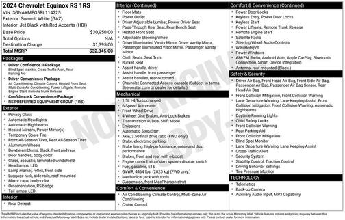 Summit White 2024 Chevrolet Equinox RS