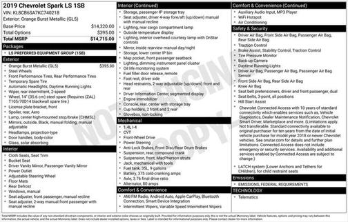 2019 Chevrolet Spark LS