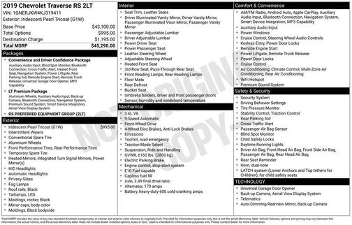 2019 Chevrolet Traverse RS
