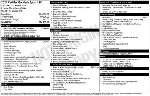 2021 Cadillac Escalade Sport