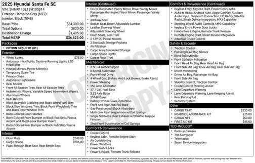 2025 Hyundai SANTA FE SE