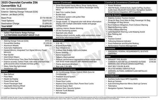 2025 Chevrolet Corvette Z06