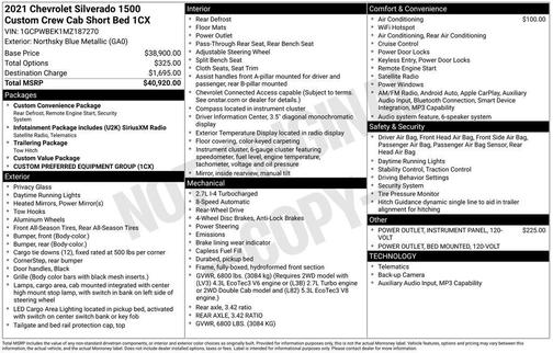 2021 Chevrolet Silverado 1500 Custom