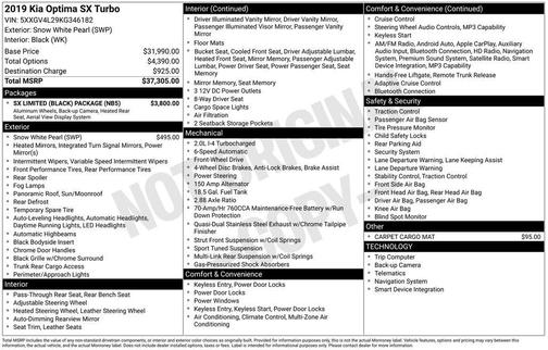 2019 Kia Optima SX Turbo