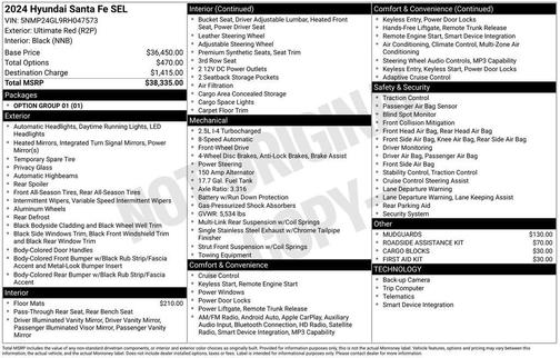 2024 Hyundai SANTA FE SEL 2.4