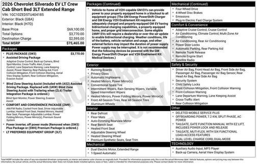 2026 Chevrolet Silverado EV LT
