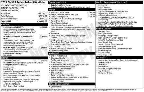 2021 BMW 540 540i xDrive