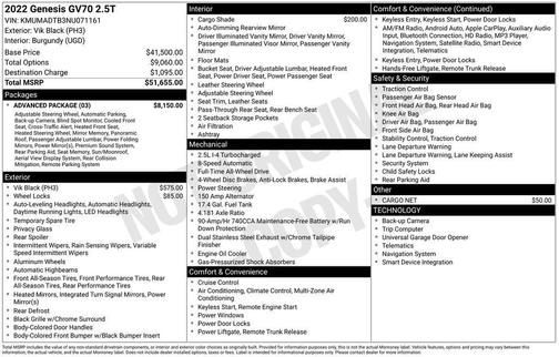 2022 Genesis GV70 2.5T AWD
