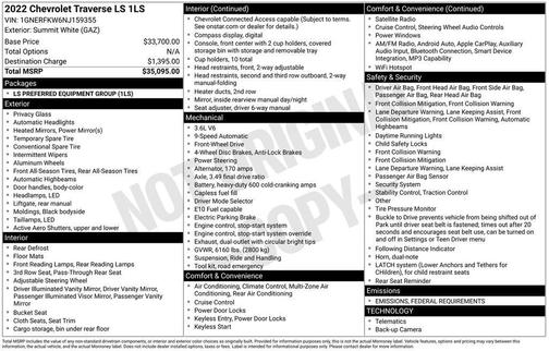 2022 Chevrolet Traverse LS