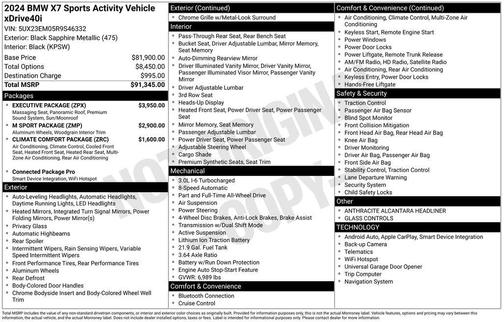 2024 BMW X7 xDrive40i