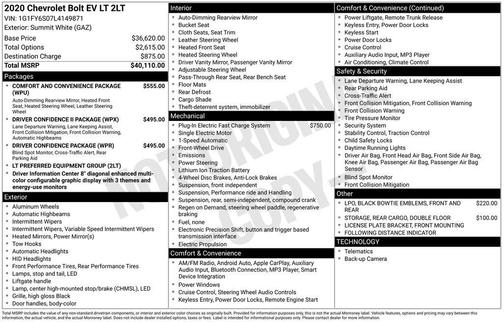 2020 Chevrolet Bolt EV LT