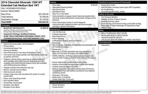 2016 Chevrolet Silverado 1500 WT