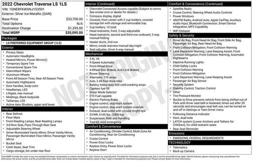 2022 Chevrolet Traverse LS