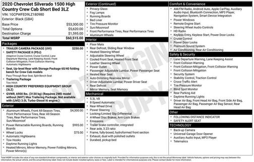 2020 Chevrolet Silverado 1500 High Country