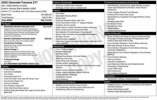 2025 Chevrolet Traverse Z71