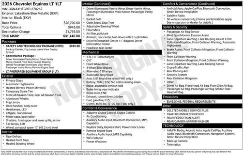 2026 Chevrolet Equinox 1LT