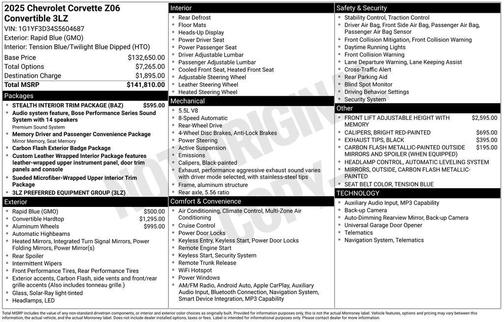 2025 Chevrolet Corvette Z06