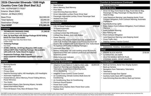 2026 Chevrolet Silverado 1500 High Country