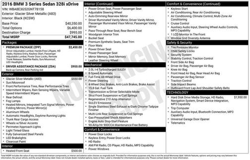 2016 BMW 328 328i xDrive