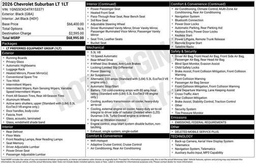 2026 Chevrolet Suburban LT