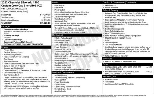 2022 Chevrolet Silverado 1500 Custom