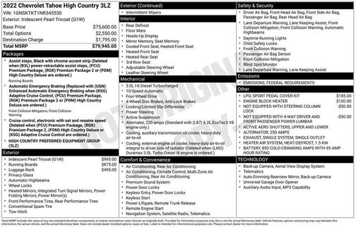 2022 Chevrolet Tahoe High Country