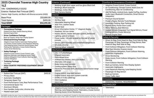 2025 Chevrolet Traverse High Country