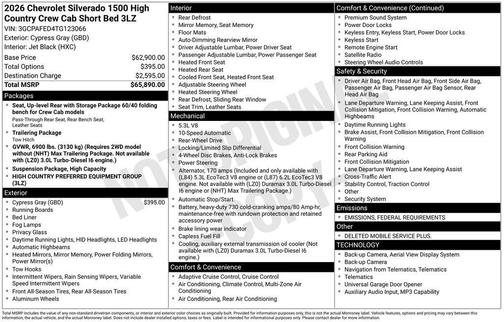 2026 Chevrolet Silverado 1500 High Country
