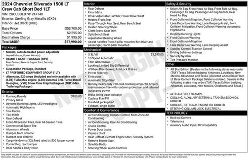 Sterling Gray Metallic 2024 Chevrolet Silverado 1500 LT