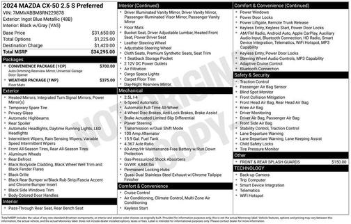 2024 Mazda CX-50 2.5 S Preferred Package