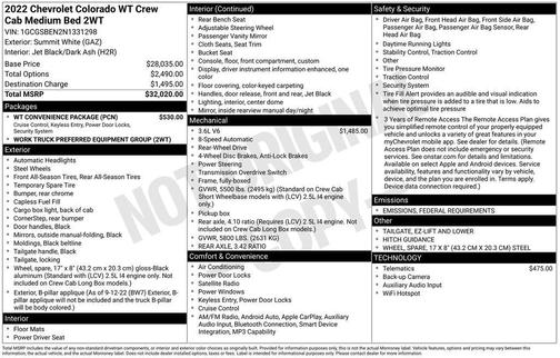 2022 Chevrolet Colorado WT