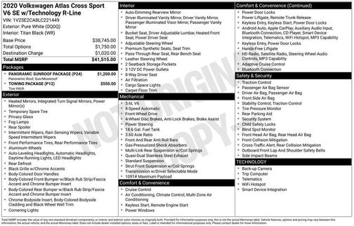 2020 Volkswagen Atlas Cross Sport 3.6L V6 SE w/Technology R-Line