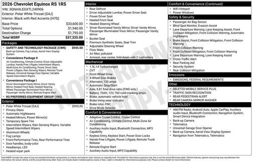 2026 Chevrolet Equinox RS