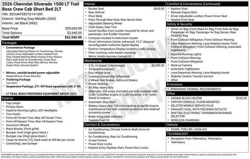2026 Chevrolet Silverado 1500 LT Trail Boss