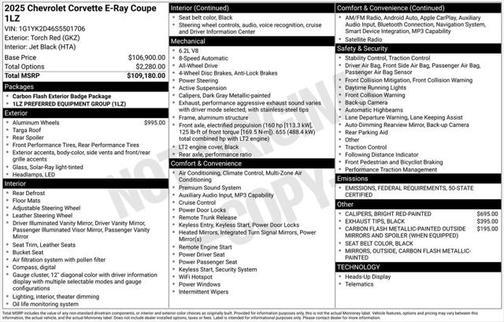 2025 Chevrolet Corvette E-Ray E-Ray