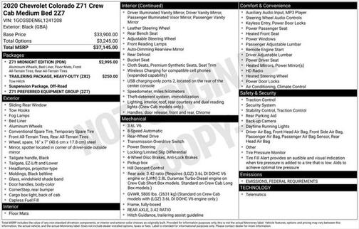 2020 Chevrolet Colorado Z71