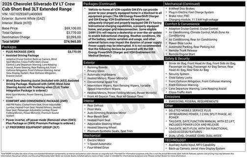 2026 Chevrolet Silverado EV LT