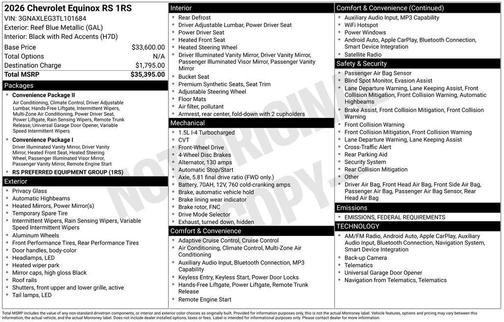 2026 Chevrolet Equinox RS
