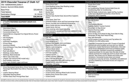 2019 Chevrolet Traverse LT Cloth