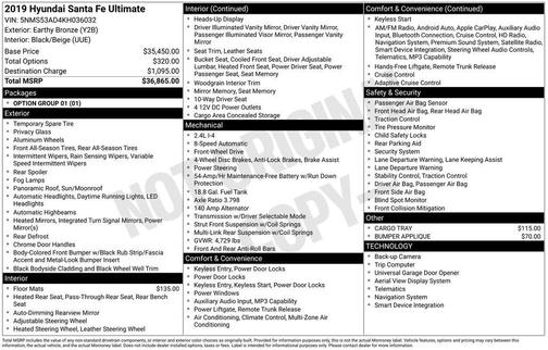 2019 Hyundai SANTA FE Ultimate 2.4