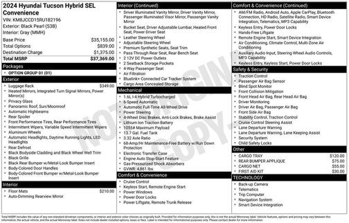 2024 Hyundai TUCSON Hybrid SEL Convenience