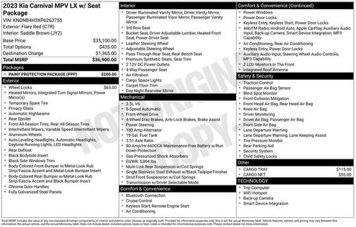 Flare Red 2023 Kia Carnival LX