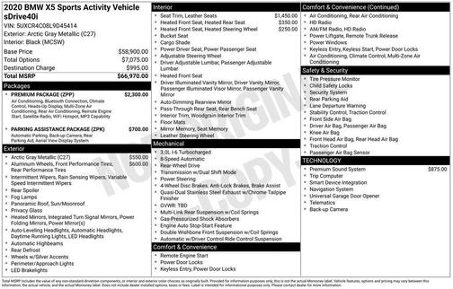2020 BMW X5 sDrive40i