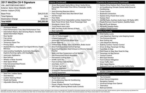 2017 Mazda CX-9 Signature