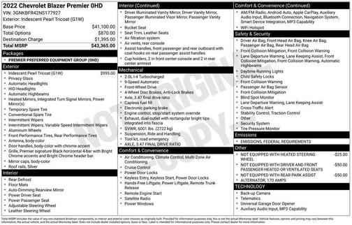 2022 Chevrolet Blazer Premier