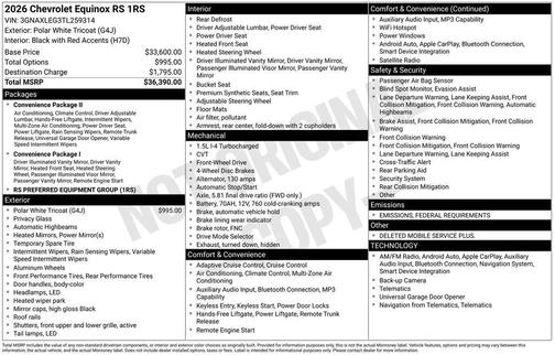 2026 Chevrolet Equinox RS