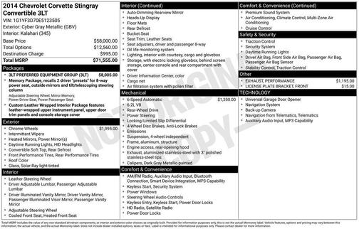 2014 Chevrolet Corvette Stingray Base