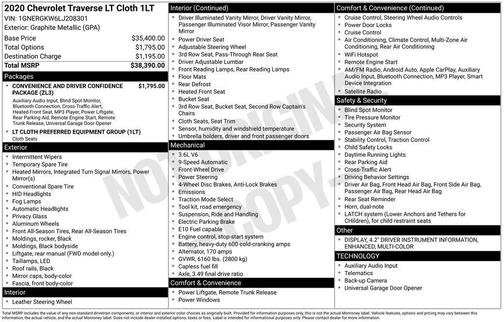 2020 Chevrolet Traverse LT